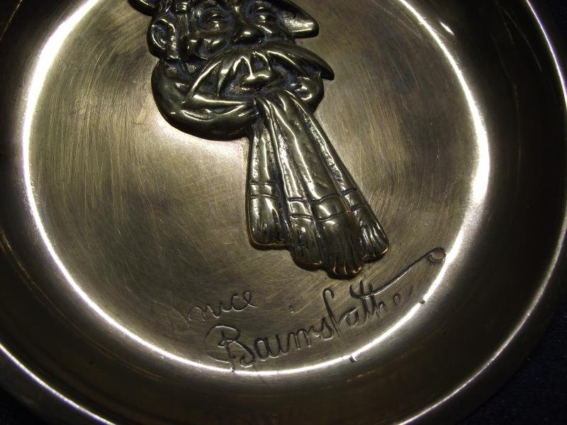 WW1 Bruce Bairnsfather ''Old Bill'' Brass Sweet Dish. — image 2