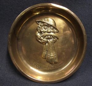 WW1 Bruce Bairnsfather ''Old Bill'' Brass Sweet Dish.