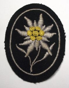 WW2 German SS OR's Edelweiss Arm Patch. Dachau Type..
