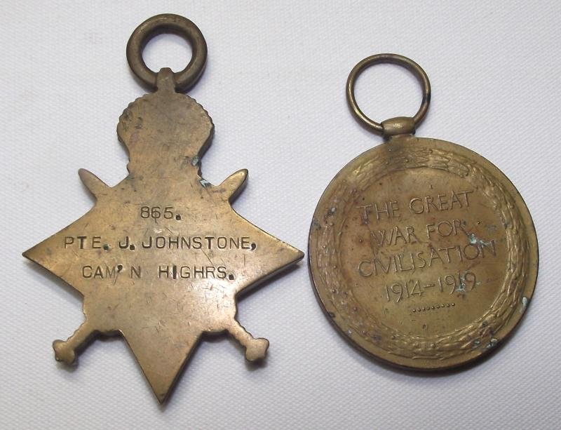 WW1 Cameron Highlanders Medals. — image 2