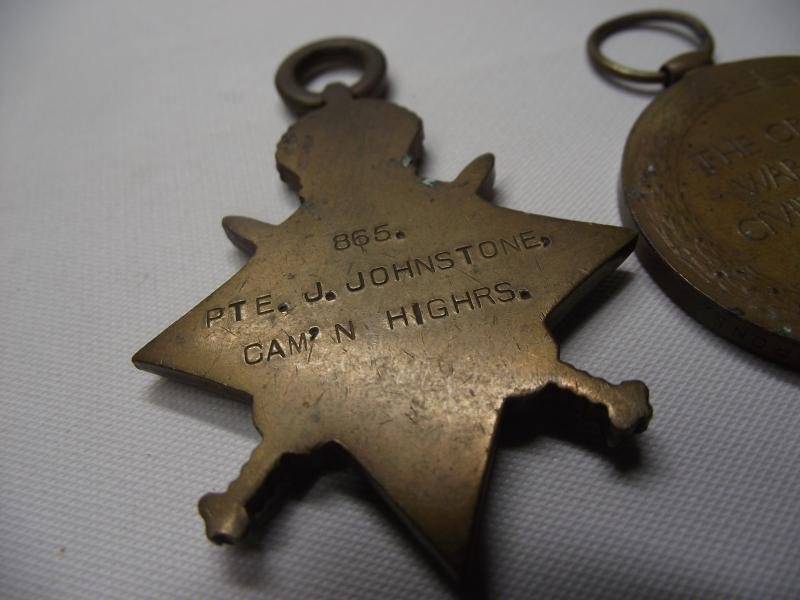WW1 Cameron Highlanders Medals. — image 3