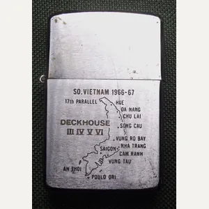 U.S.Navy Vietnam Zippo Lighter, USS Vancouver. Deckhouse Operations. 1966/67.