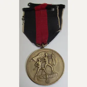WW2 German 1938 Entry into Sudetenland Czech Anschluss Medal