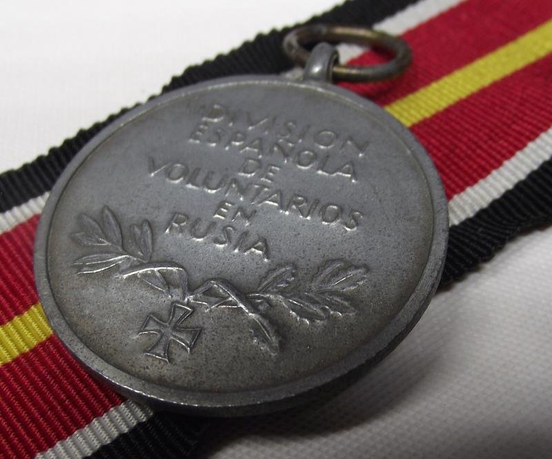 WW2 German Spanish Blue Division Russia Volunteers Medal, 1944. MM1/Deschler. — image 4