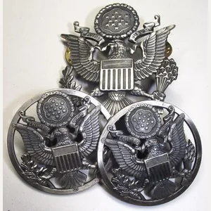 3 X US Military Visor Cap Badges.