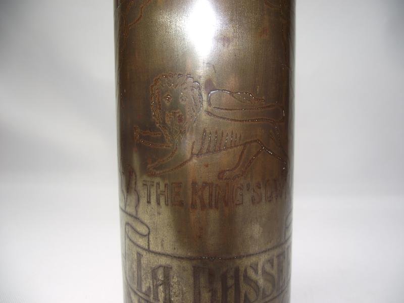 WW1 The Kings Own 1915 Dated Shell Case Souvenir. La Bassee. — image 4