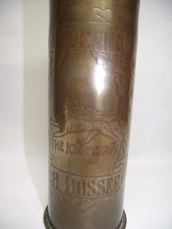 WW1 The Kings Own 1915 Dated Shell Case Souvenir. La Bassee. — image 5