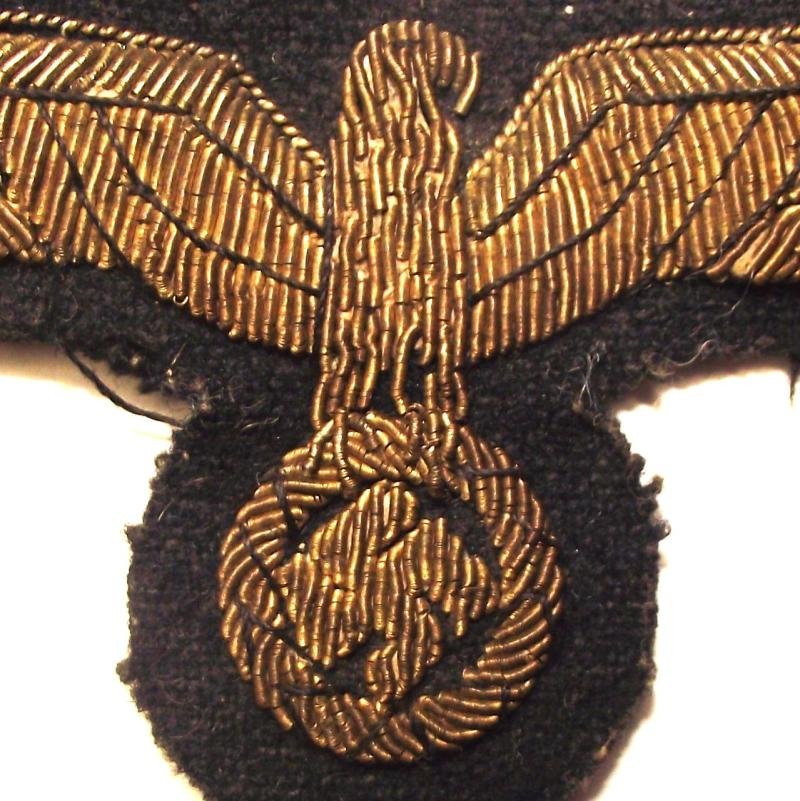 WW2 Kriegsmarine Officers Bullion Breast Eagle. — image 2