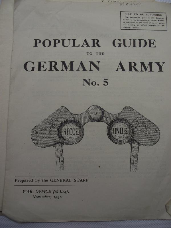 5 X 1941 Dated War Office Publications, Popular Guide to the German Army. to — image 4