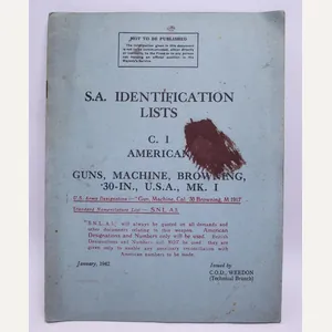1942 Dated British Browning .30-Inch Machine-Gun Identification List.