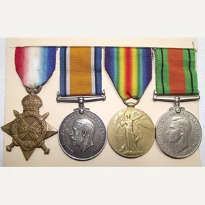 WW1 1914-15 Star Trio and WW2 Service Medal Group. South …