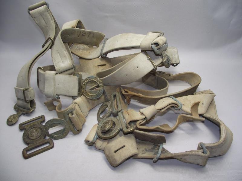Selection of Relic Victorian 1882 Pattern Buffed Leather Belts and Buckles. — image 2