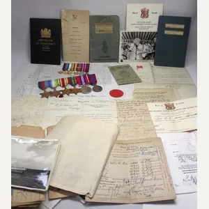 WW2 Medals and Paperwork Grouping. Merchant Navy, Torpedoed Once. Cardiff …