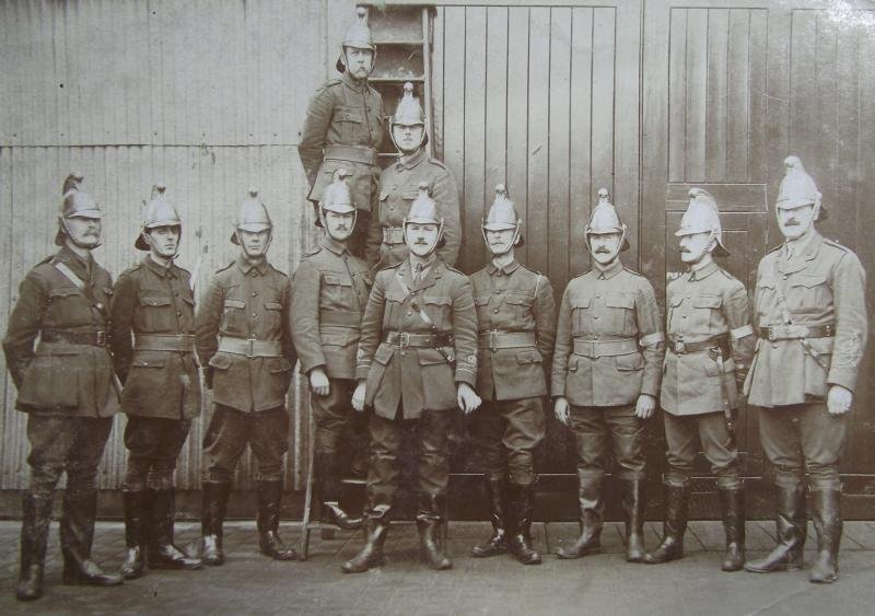 British WW1 Army Fire Fighters Squad Photograph. — image 2