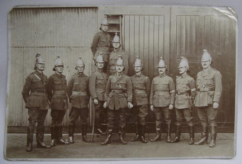 British WW1 Army Fire Fighters Squad Photograph. — image 3