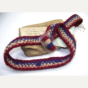 WW2 British Hospitalised Soldier's Hand Made Cloth Belt and Packaging.