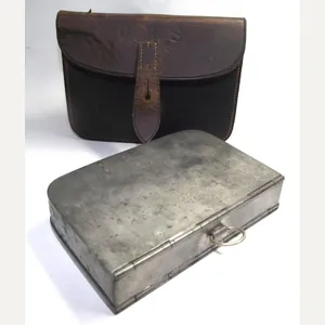 Edwardian Sandwich Tin and Leather Carry Case.