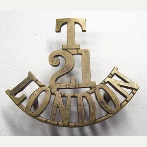 T/21/London (First Surrey Rifles) Brass Shoulder Title.