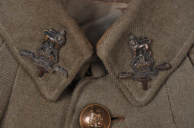 WW1 British Officers 1902 Pattern Cuff Rank Tunic - West Kent Regiment — image 3