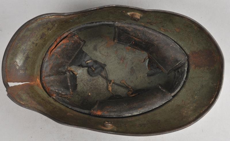 WW1 German Battle Damaged Camouflage M16 Helmet — image 10