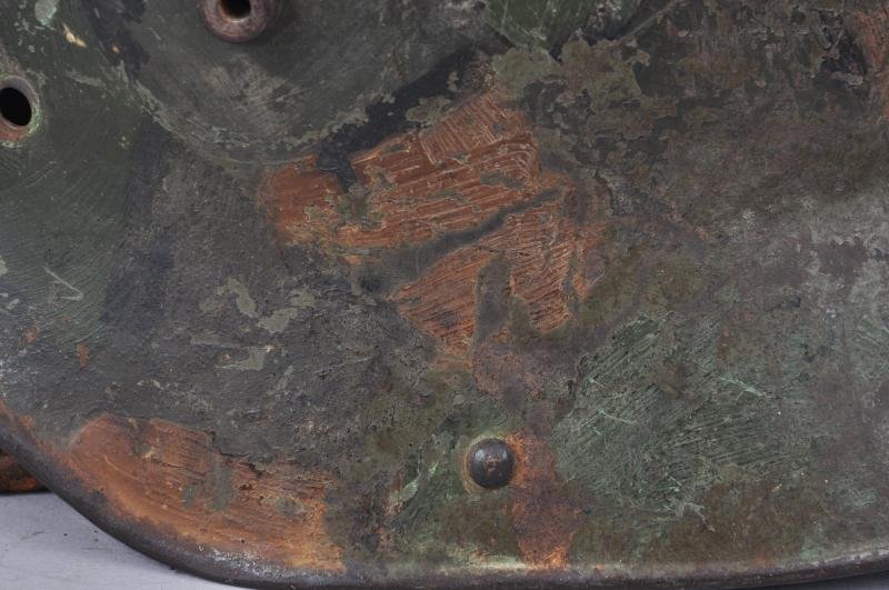 WW1 German Battle Damaged Camouflage M16 Helmet — image 14