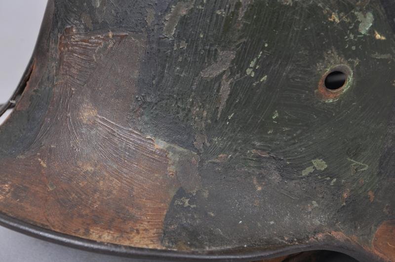 WW1 German Battle Damaged Camouflage M16 Helmet — image 15