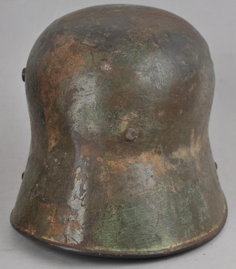 WW1 German Battle Damaged Camouflage M16 Helmet — image 4