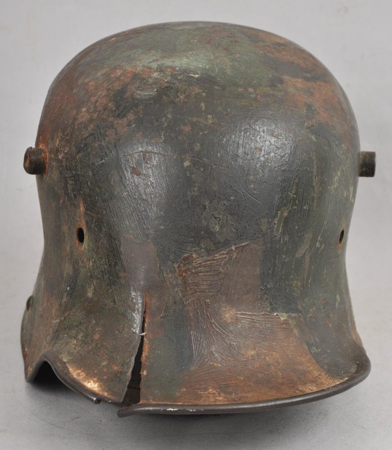 WW1 German Battle Damaged Camouflage M16 Helmet — image 7