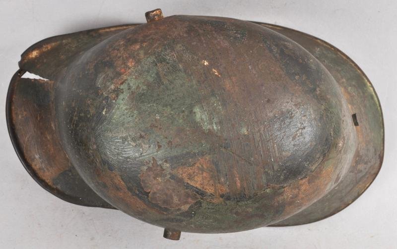 WW1 German Battle Damaged Camouflage M16 Helmet — image 9