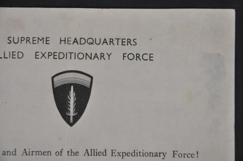 Original & Rare D-Day Eisenhower ' June 6, 1944, Order Of The Day ' Printed Leaflet — image 2