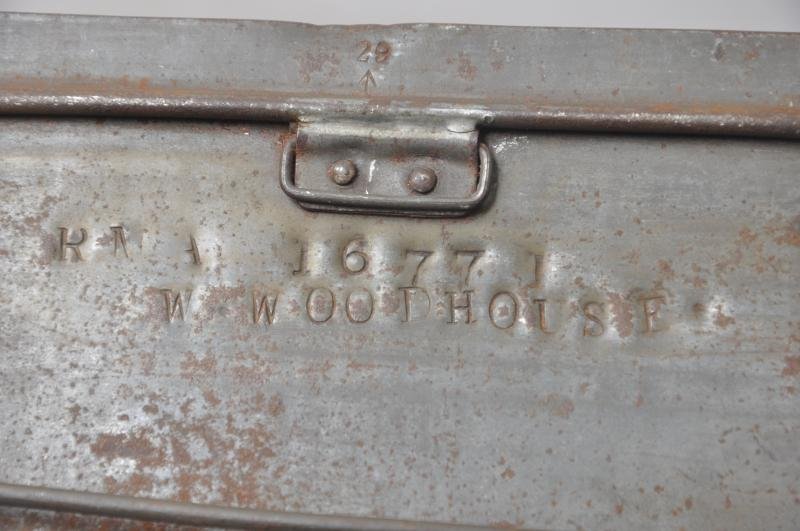 WW1 British Kidney Shaped Messtin - Marked To Royal Marine Artillery ( RMA ) — image 4