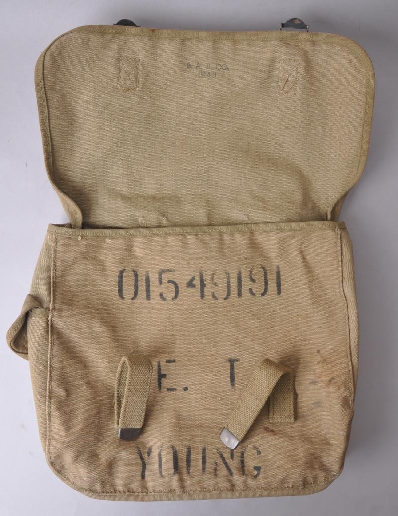 WW2 US M36 Field Bag (Musette Bag) - Named & Numbered 1943 — image 3
