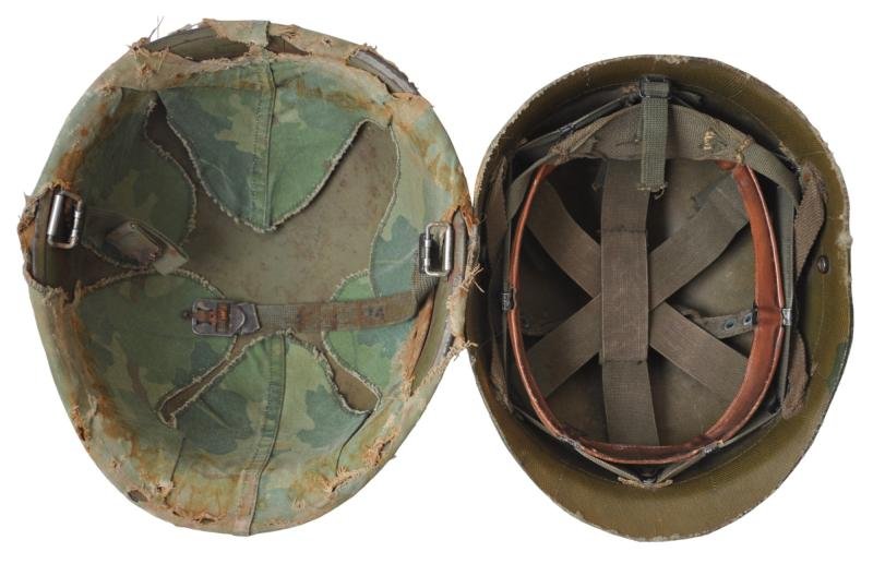 Vietnam War USMC Helmet With 'Gunny Sergeant ' Insignia To Front — image 7