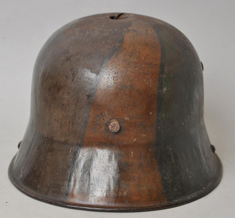 WW1 German Battle Damaged Camouflage M17 Helmet — image 10