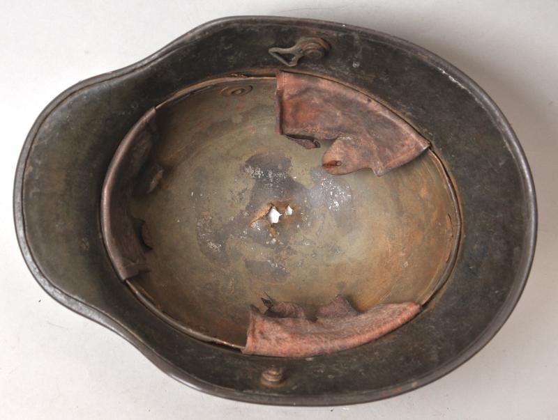 WW1 German Battle Damaged Camouflage M17 Helmet — image 11