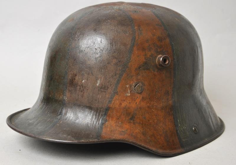 WW1 German Battle Damaged Camouflage M17 Helmet — image 3