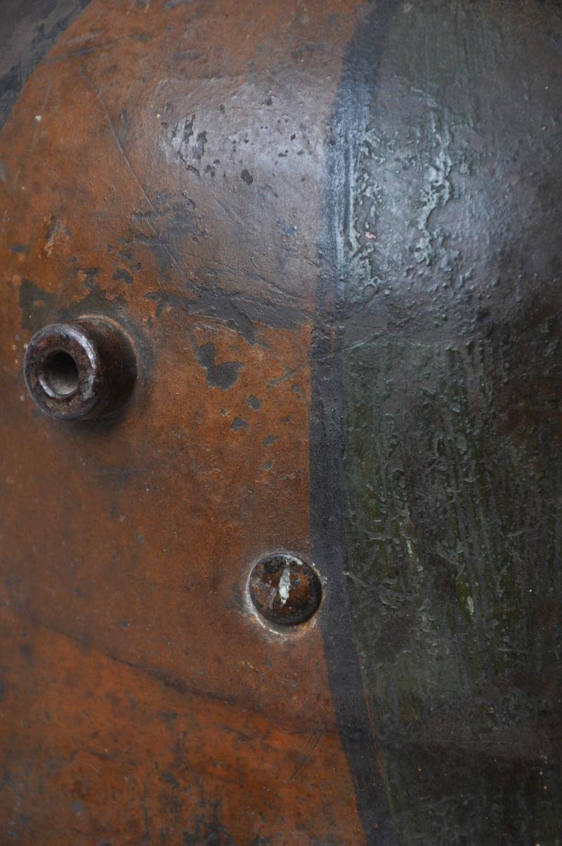 WW1 German Battle Damaged Camouflage M17 Helmet — image 5