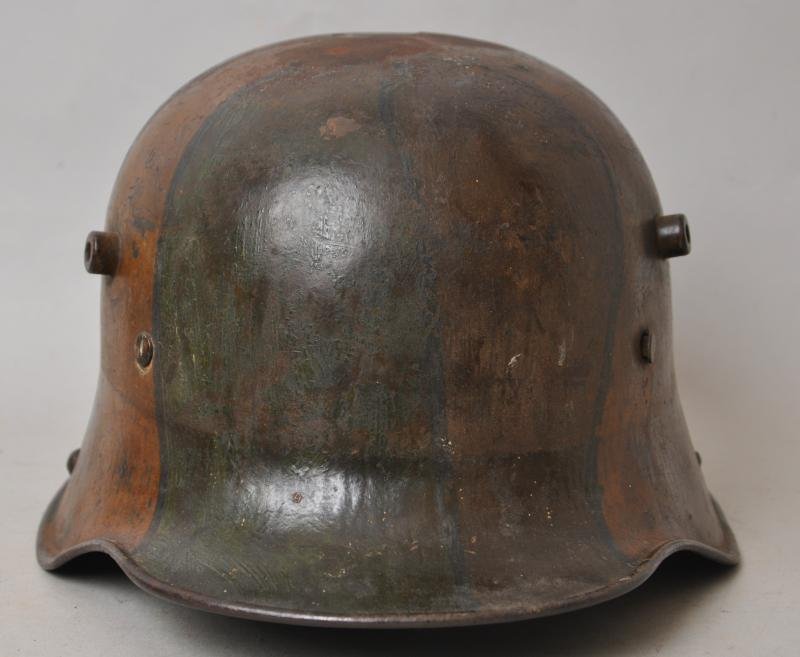 WW1 German Battle Damaged Camouflage M17 Helmet — image 9