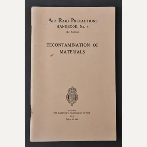 Decontamination of Materials - Air Raid Precautions Handbook No.4 1939