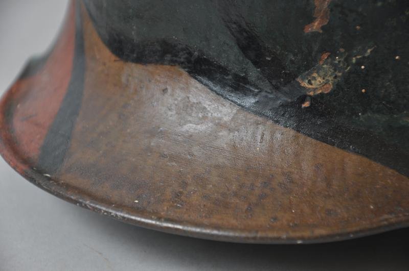 WW1 US GI Doughboy Painted German 'Mimickry' Camouflage Helmet — image 7