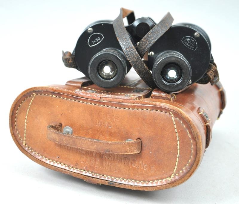 WW2 British 7X50 Binoculars & Case 1940 — image 5