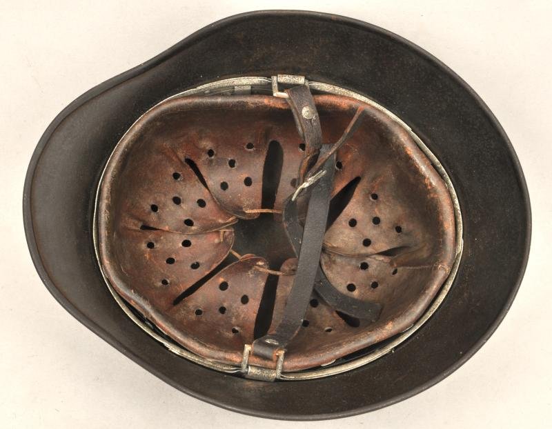 WW2 German M35 Double Decal Luftwaffe Helmet With Cut Chinstrap — image 7