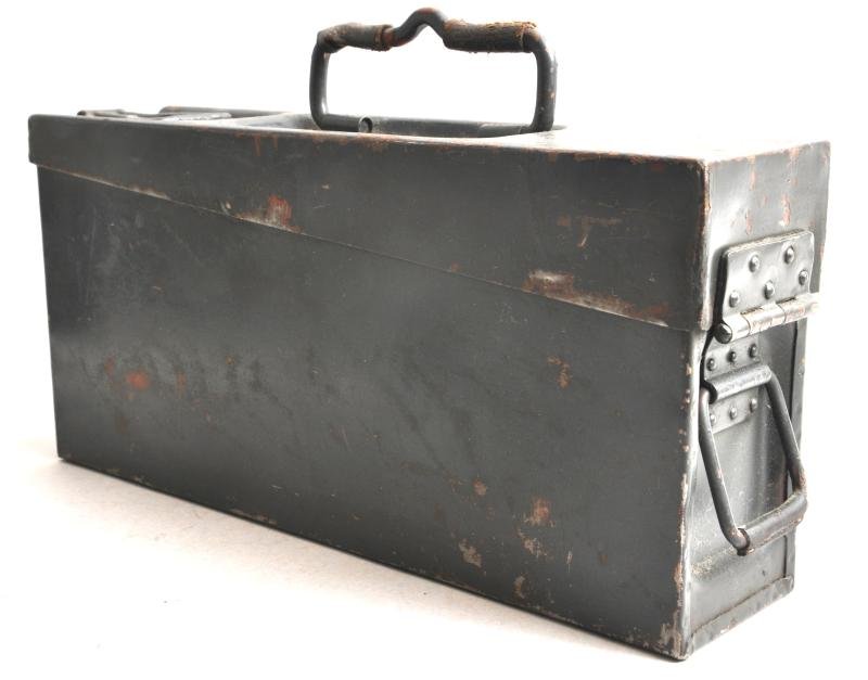 WW2 German MG Tin , Ordnance Grey Painted Steel — image 2