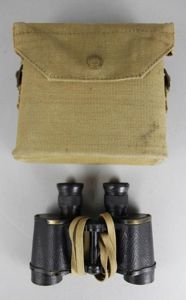 WW2 British Army Binoculars In Webbing Case 1942/43