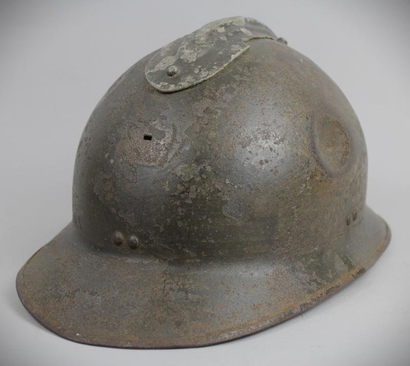 WW2 French 'Fall of France' Battle Damaged M26 Adrian Helmet — image 4