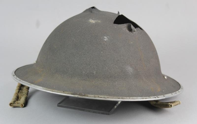 WW2 British Blast Damaged MkII Helmet — image 2