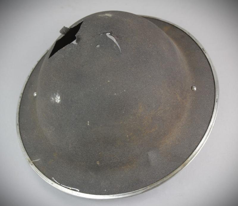 WW2 British Blast Damaged MkII Helmet — image 4