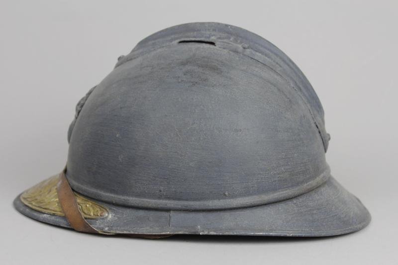 WW1 French M15 Adrian Helmet With Commandant Named Souvenir Plaque — image 6