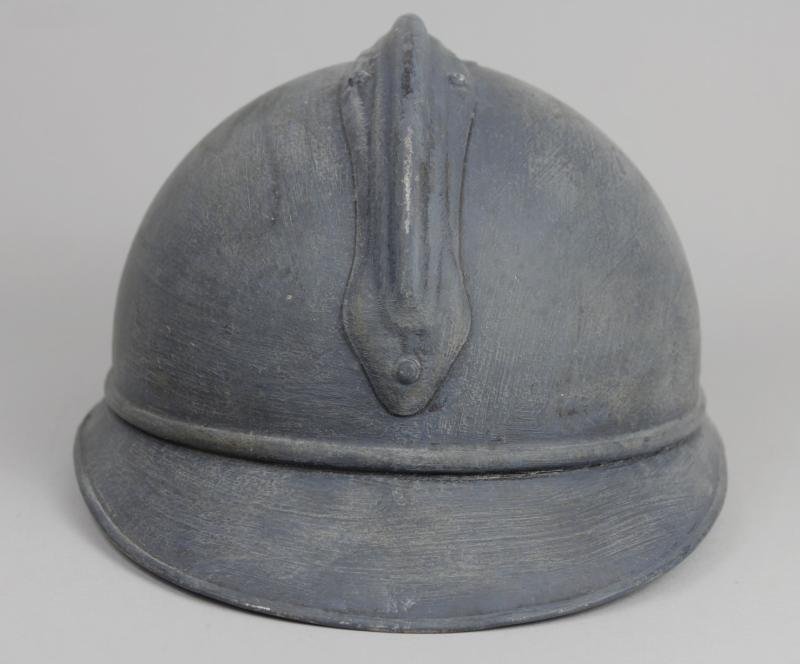 WW1 French M15 Adrian Helmet With Commandant Named Souvenir Plaque — image 7