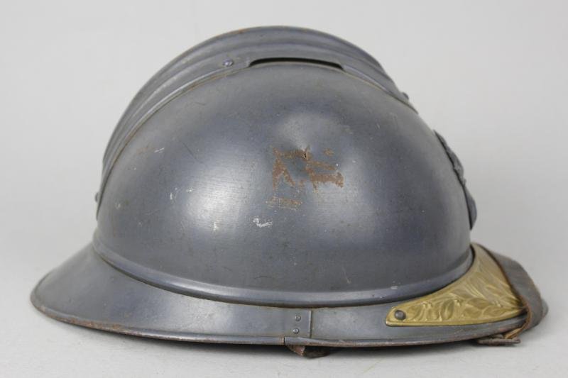 WW1 French Adrian Helmet With Souvenir Plaque — image 6